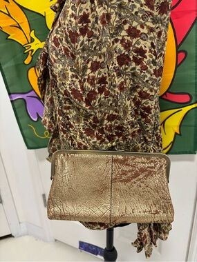 Patricia Nash Metallic Gold Frame Clutch